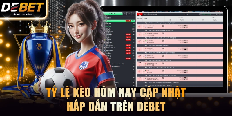 Tỷ lệ kèo hôm nay cập nhật hấp dẫn trên DEBET